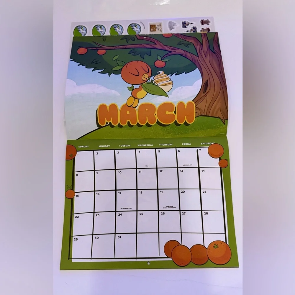 Disney 2026 Passholder Calendar with Mickey Mouse and Blue Sky